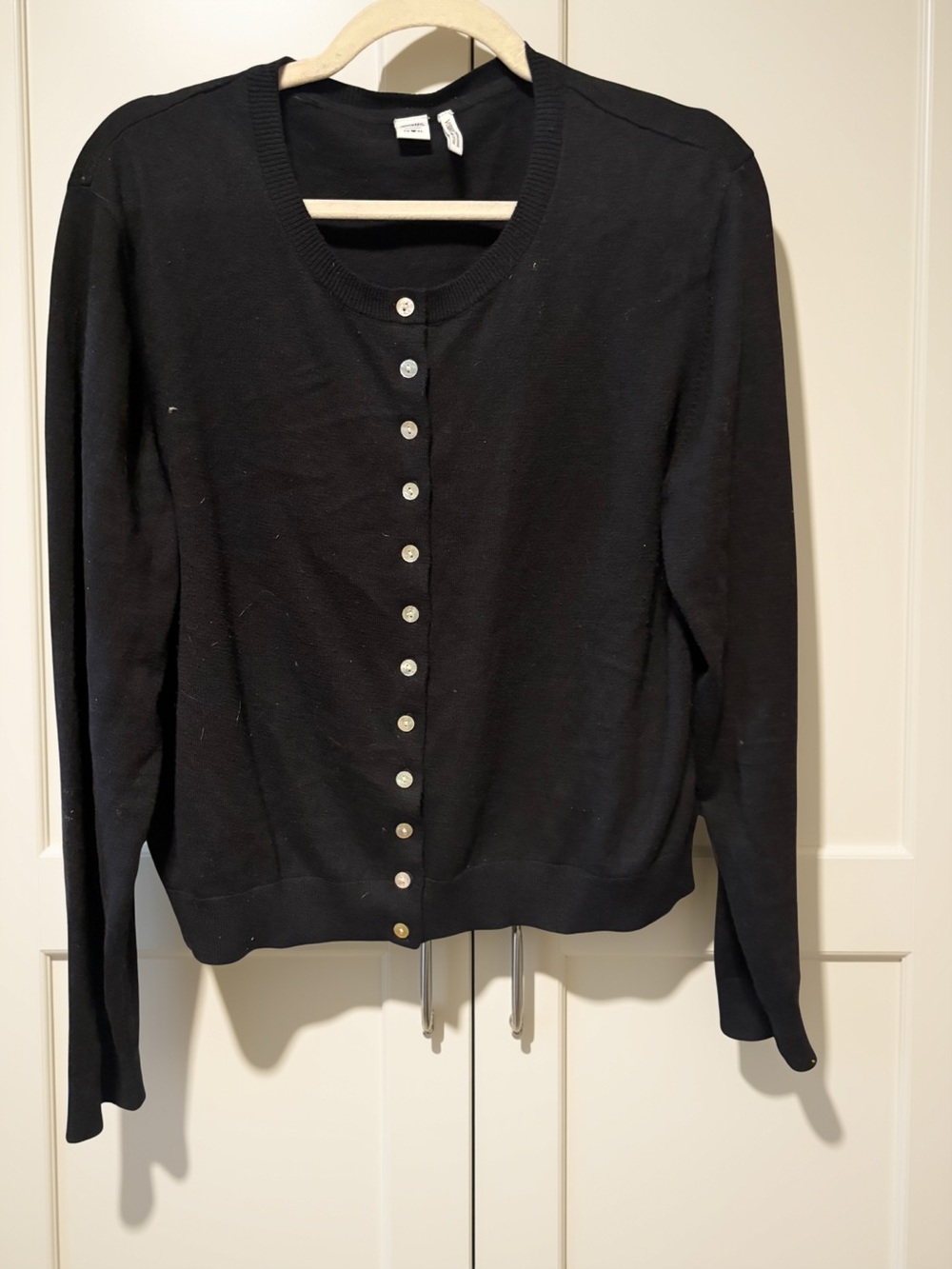 Twik by Simons organic cotton Black Iridescent-Button Cardigan — XL